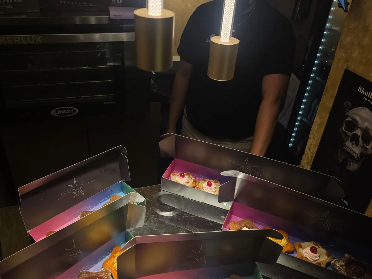 d-stellar cookie boxes on the counter during January 2026